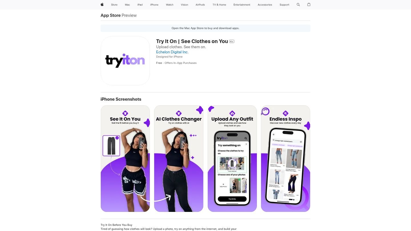 Try it On App Store Preview